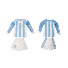 Argentina Blank Home Long Sleeves Kid Soccer Country Jersey