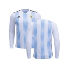 Argentina Blank Home Long Sleeves Kid Soccer Country Jerseys