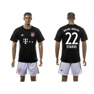 Bayern Munchen #22 Starke Goalkeeper Black Soccer Club Jersey