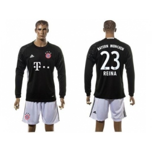 Bayern Munchen #23 Reina Black Goalkeeper Long Sleeves Soccer Club Jersey