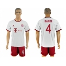 Bayern Munchen #4 Dante White Soccer Club Jersey