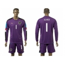 Austria #1 Almer Purple Goalkeeper Long Sleeves Soccer Country Jersey