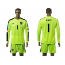 Austria #1 Almer Shiny Green Goalkeeper Long Sleeves Soccer Country Jersey