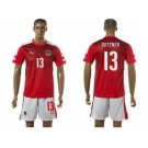 Austria #13 Suttner Red Home Soccer Country Jersey