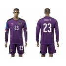 Austria #23 Soares Purple Goalkeeper Long Sleeves Soccer Country Jersey