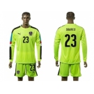 Austria #23 Soares Shiny Green Goalkeeper Long Sleeves Soccer Country Jersey