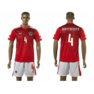 Austria #4 Hinteregger Red Home Soccer Country Jersey