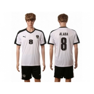 Austria #8 Alaba White Away Soccer Country Jersey