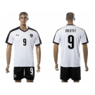 Austria #9 Okotie White Away Soccer Country Jersey