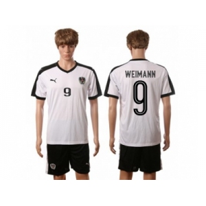 Austria #9 Weimann White Away Soccer Country Jersey