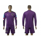 Austria Blank Purple Goalkeeper Long Sleeves Soccer Country Jersey