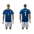 Brazil #1 Alisson Away Soccer Country Jersey1