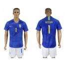 Brazil #1 Alisson Away Soccer Country Jersey