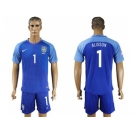 Brazil #1 Alisson Blue Soccer Country Jersey