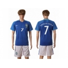 Brazil #1 Douglas Costa Away Soccer Country Jersey