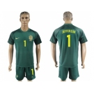 Brazil #1 Jefferson Away Soccer Country Jersey