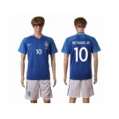 Brazil #10 Neymar Jr Away Soccer Country Jersey2