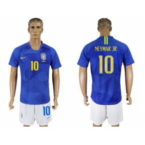 Brazil #10 Neymar Jr Away Soccer Country Jersey