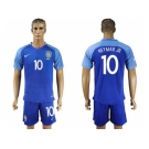 Brazil #10 Neymar Jr Blue Soccer Country Jersey