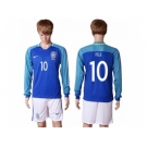 Brazil #10 Pele Away Long Sleeves Soccer Country Jersey