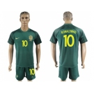 Brazil #10 Ronaldinho Away Soccer Country Jersey