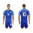 Brazil #10 Ronaldinho Blue Soccer Country Jersey