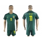Brazil #11 Oscar Away Soccer Country Jersey