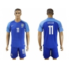 Brazil #11 Oscar Blue Soccer Country Jersey