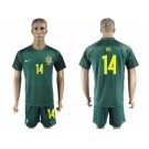 Brazil #14 Gil Away Soccer Country Jersey
