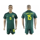 Brazil #15 Daniel Alves Away Soccer Country Jersey