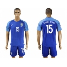 Brazil #15 Daniel Alves Blue Soccer Country Jersey