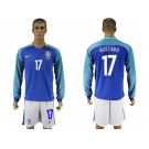 Brazil #17 Gustavo Away Long Sleeves Soccer Country Jersey