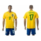 Brazil #17 Gustavo Home Soccer Country Jersey