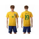 Brazil #19 Hulk Home Soccer Country Jersey