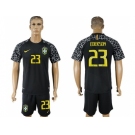 Brazil #23 Ederson Black Goalkeeper Soccer Country Jersey