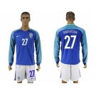 Brazil #27 Anderson Away Long Sleeves Soccer Country Jersey