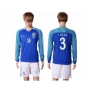 Brazil #3 T.Silva Away Long Sleeves Soccer Country Jersey