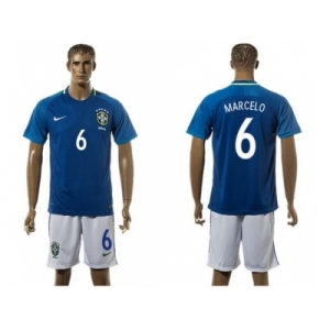 Brazil #6 Marcelo Away Soccer Country Jersey