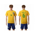 Brazil #6 Marcelo Home Soccer Country Jersey2