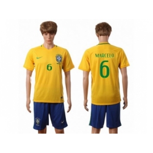 Brazil #6 Marcelo Home Soccer Country Jersey2
