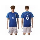 Brazil #6 R.Carlos Away Soccer Country Jersey