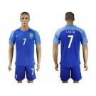 Brazil #7 Costa Blue Soccer Country Jersey