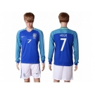 Brazil #7 Hulk Away Long Sleeves Soccer Country Jersey