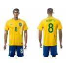 Brazil #8 Augusto Home Soccer Country Jersey