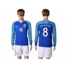 Brazil #8 Socrates Away Long Sleeves Soccer Country Jersey