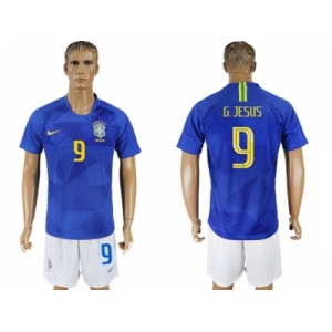 Brazil #9 G.Jesus Away Soccer Country Jersey