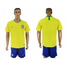 Brazil Blank Home Soccer Country Jersey