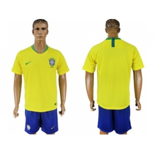 Brazil Blank Home Soccer Country Jersey
