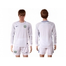 Brazil Blank White Goalkeeper Long Sleeves Soccer Country Jersey1