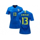 Women Brazil #13 Jemerson Away Soccer Country Jersey